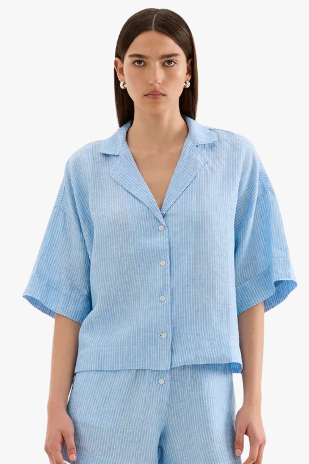 Nude Lucy Lounge Stripe Linen Shirt