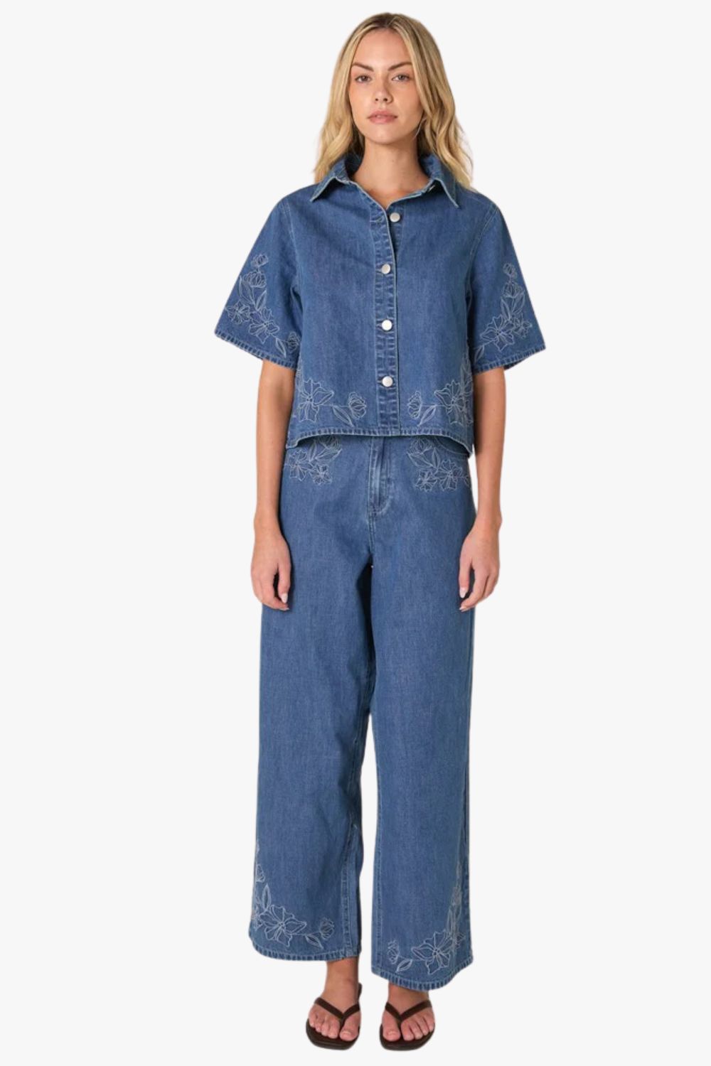 Fate + Becker Sloane Embroidered Jean