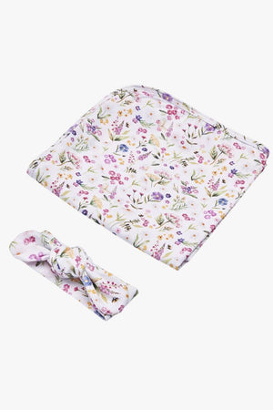 Snuggle Hunny Gracie Organic Jersey Wrap & Topknot Set