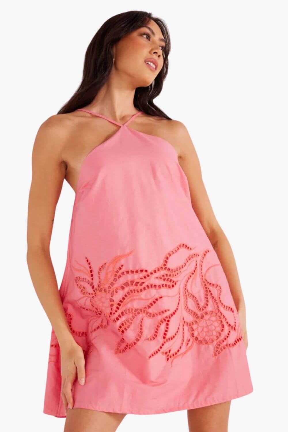 Mink Pink Darla Broderie Mini Dress