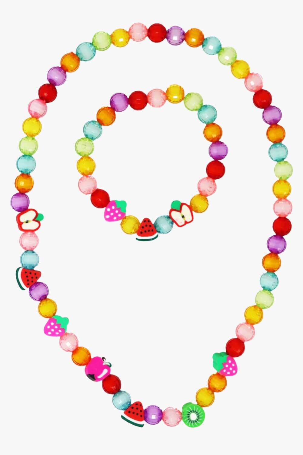 Pink Poppy Fruit Necklace & Bracelet Set