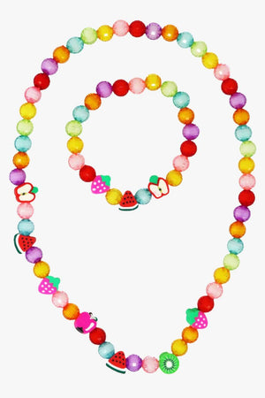 Pink Poppy Fruit Necklace & Bracelet Set