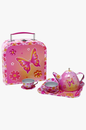 Pink Poppy Vibrant Vacation 7 Piece Tin Tea Set