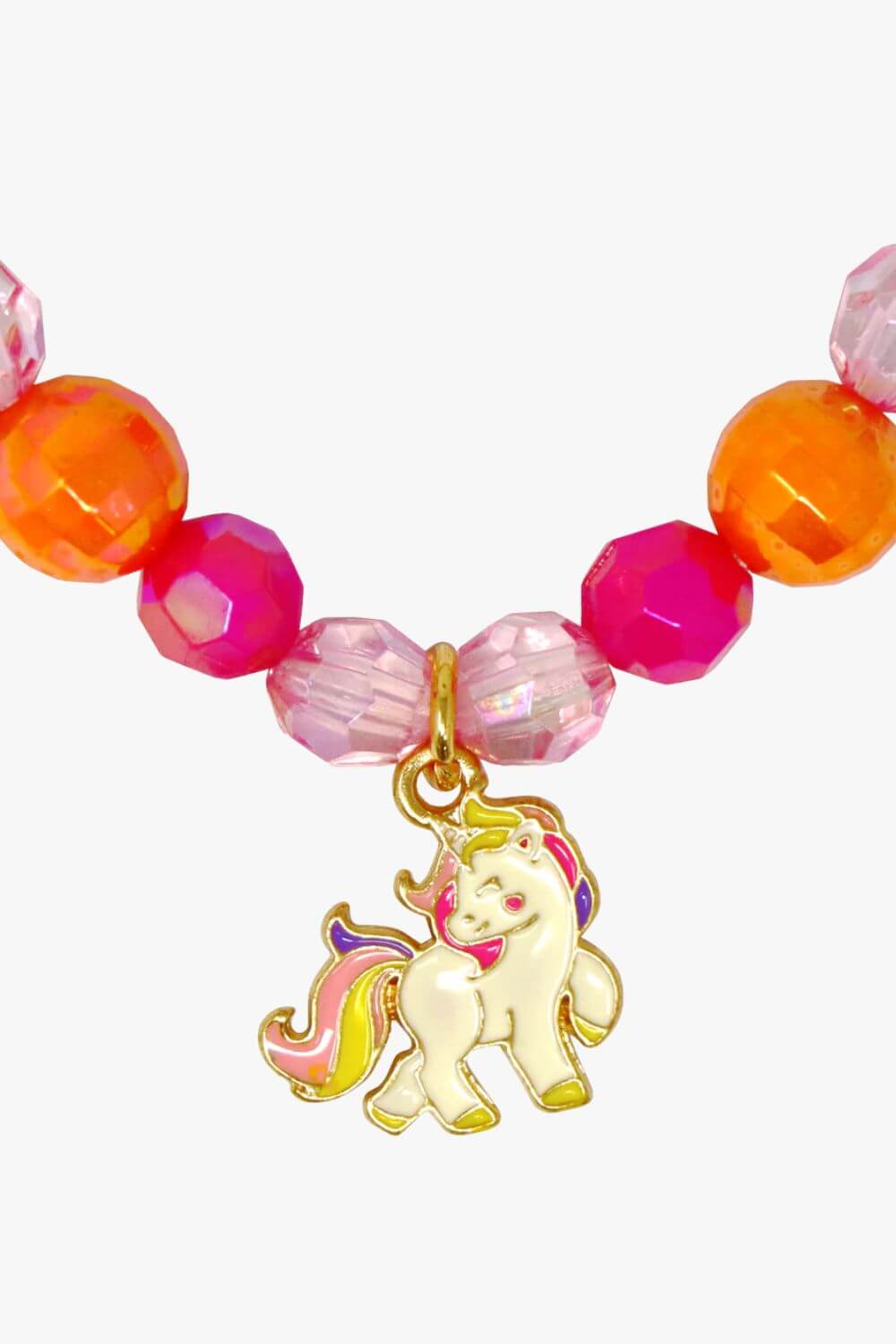 Pink Poppy Unicorn Rainbow Charm Necklace & Bracelet Set