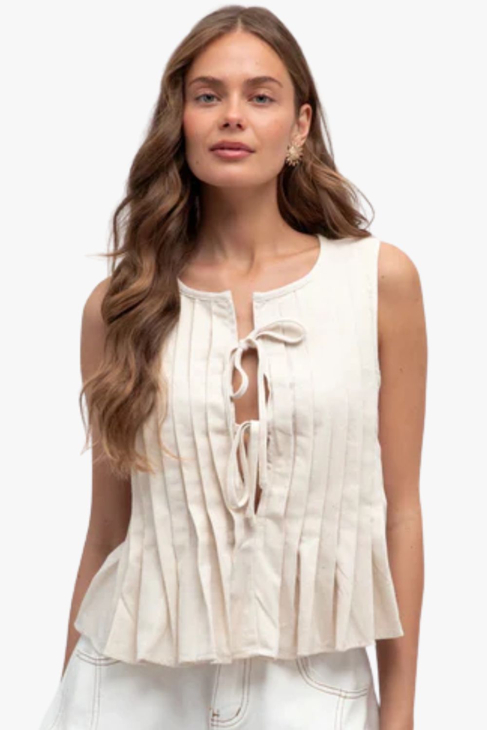 Paxton Pleated Front Top