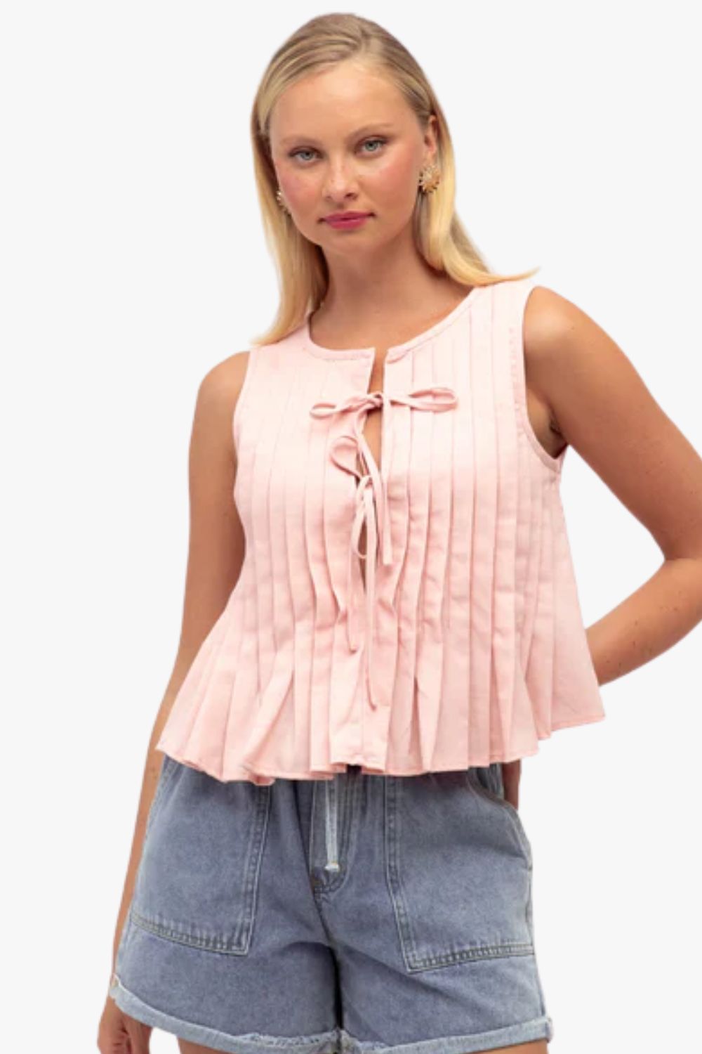 Paxton Pleated Front Top