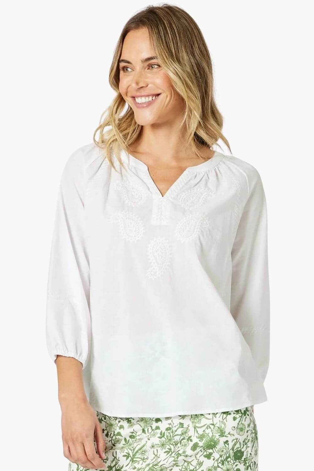 Gordon Smith Coastal Embroidery Top