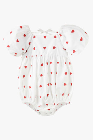 Designer Kidz Love Hearts Puff Sleeve Romper