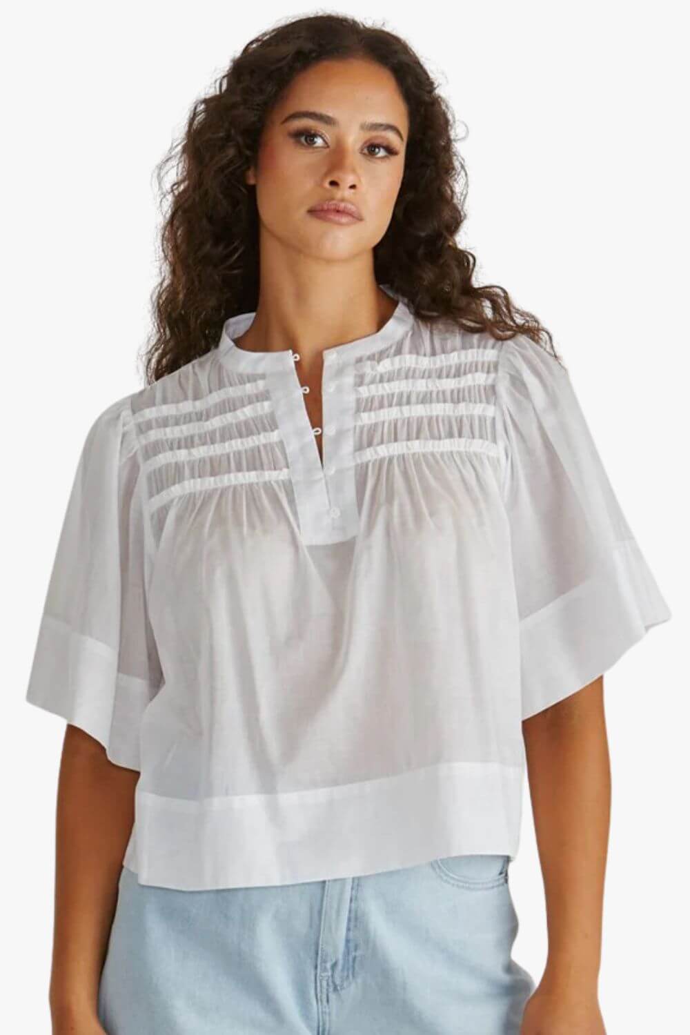 Sass Pammi Ruffle Yoke Blouse