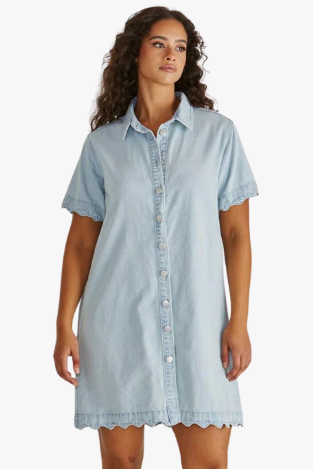 Sass Vale Scalloped Denim Dress