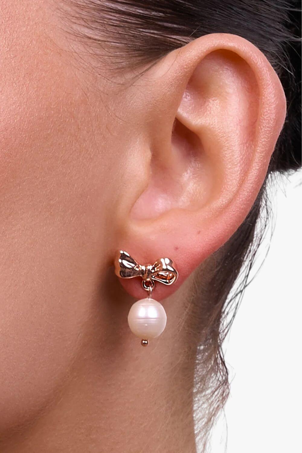 Liberte Alice Bow Pearl Earring