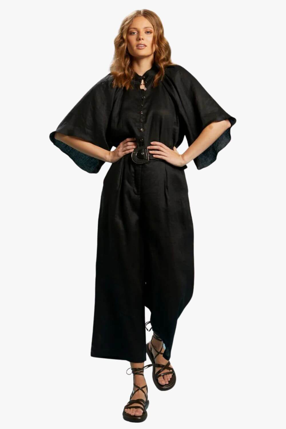 Fate + Becker Exhale Belted Wide Leg Pant