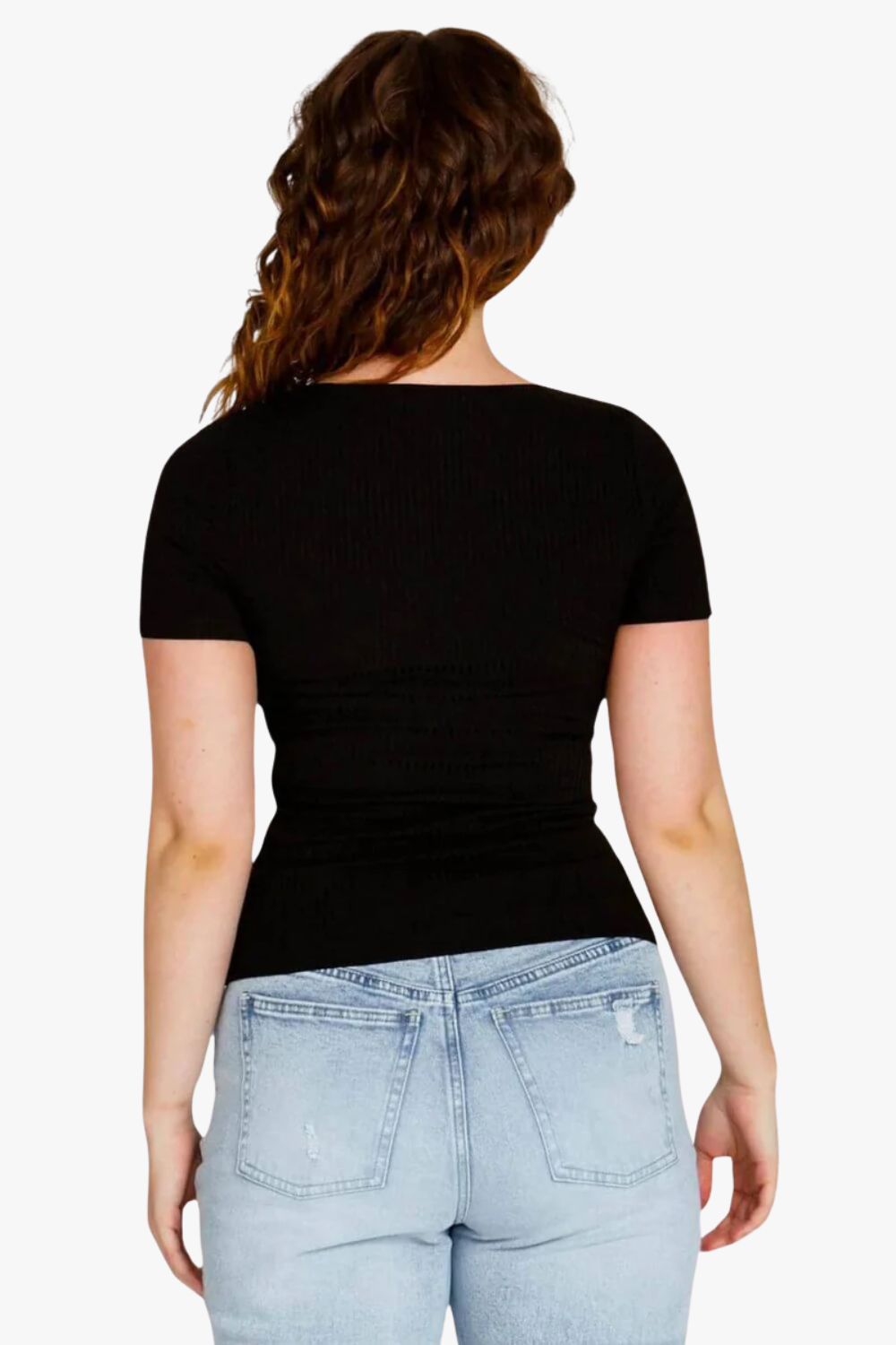 Sass Aubrey Square Neck Short Sleeve Top