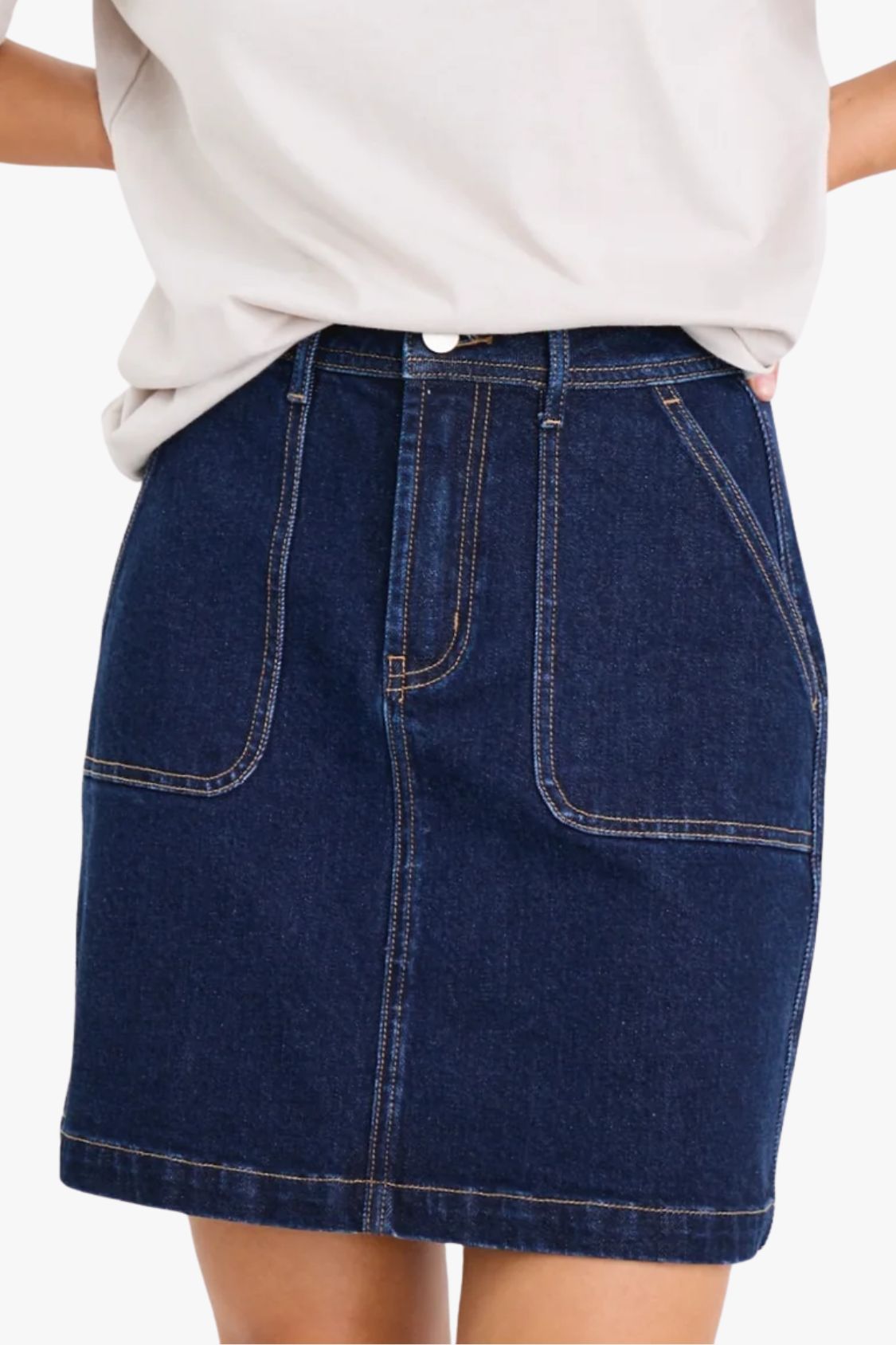 Ivy & Jack Orchard Front Denim Midi Skirt