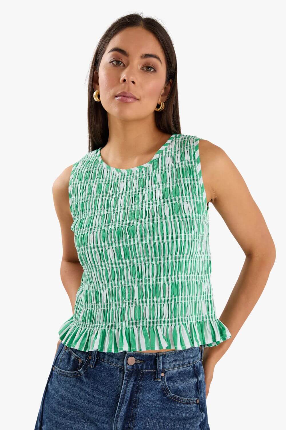 Ivy & Jack Lonely Shirred Shell Top