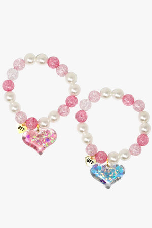 Pink Poppy BFF Confetti Heart Bracelet Set