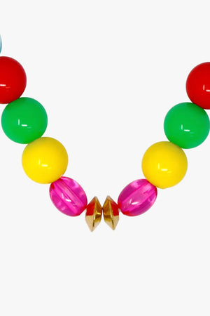 Pink Poppy Rainbow Beaded Necklace & Bracelet Set