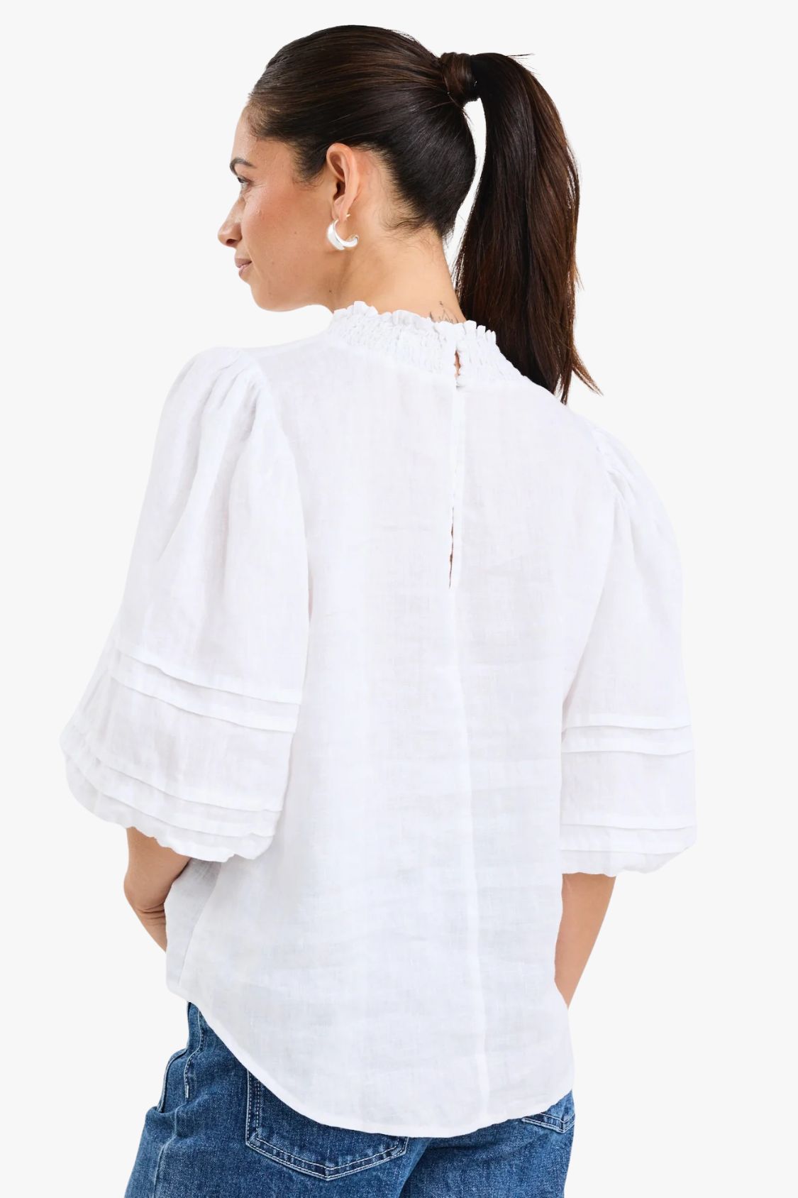 Ivy & Jack Polished Pleat Sleeve Top