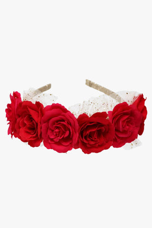 Pink Poppy Holiday Floral Headband