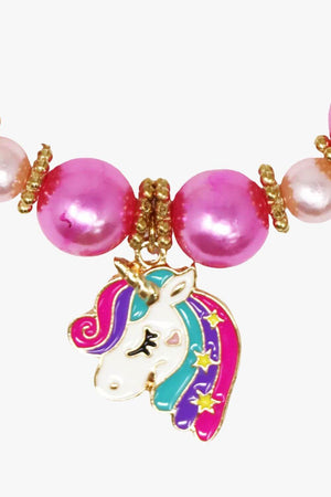 Pink Poppy Unicorn Necklace & Bracelet Set