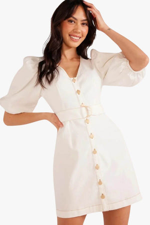 Mink Pink Hazel Puff Sleeve Mini Dress