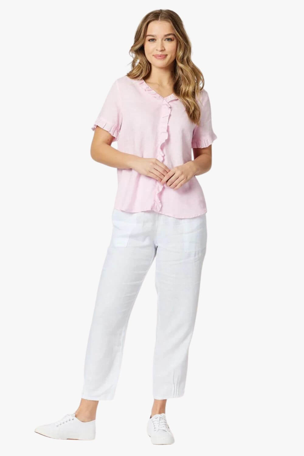 Gordon Smith Jersey Waist Linen Pant