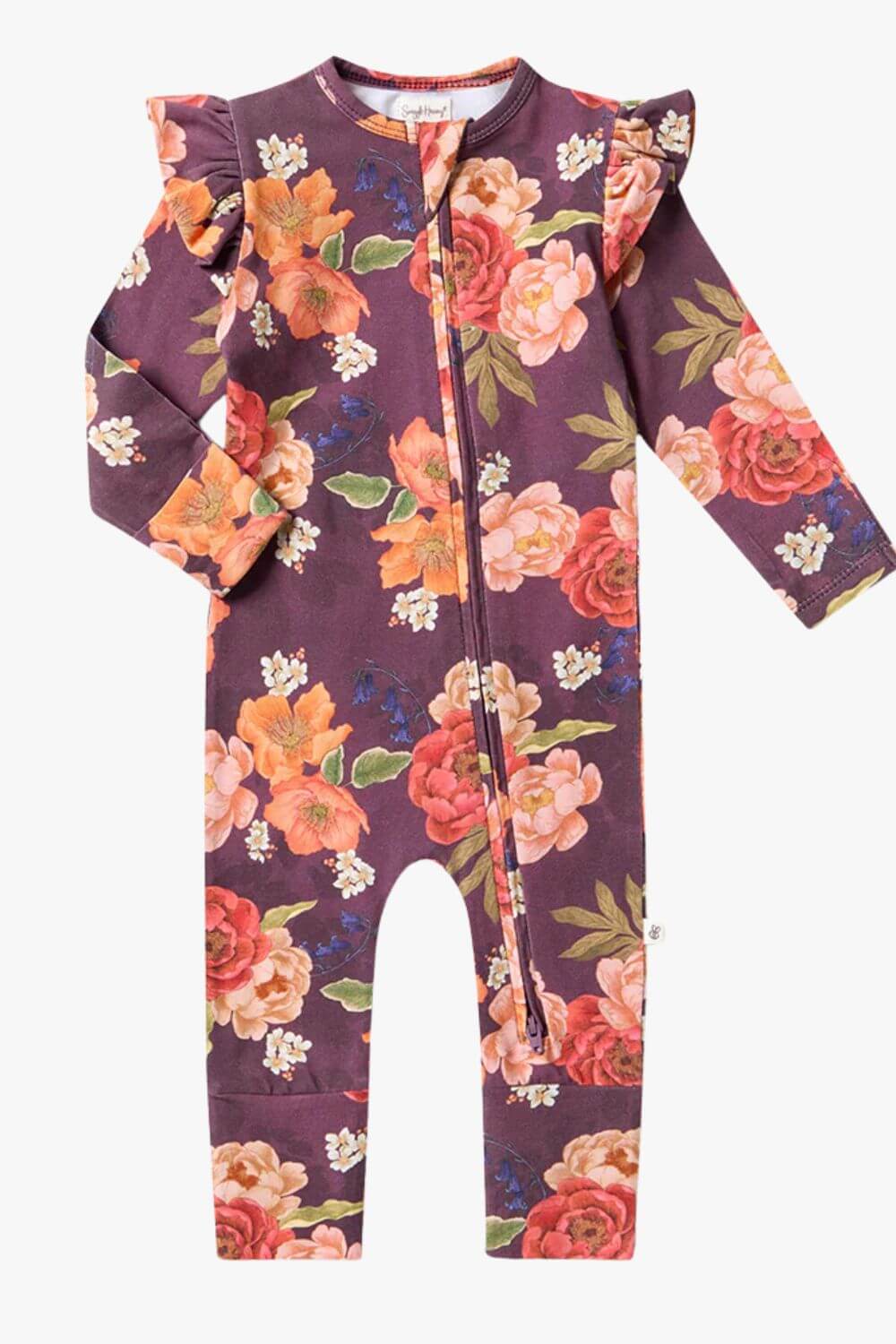 Snuggle Hunny Sienna Organic Snugglesuit Convertible Romper with Frill