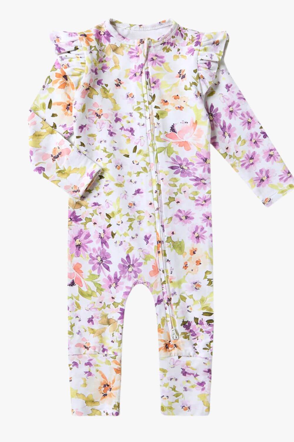 Snuggle Hunny Isla Organic Snugglesuit Convertible Romper with Frill