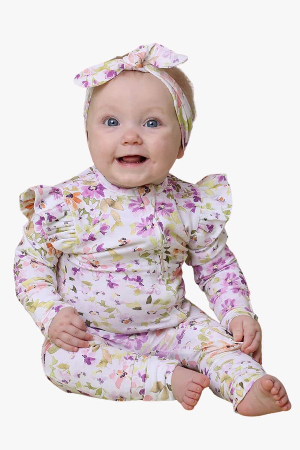 Snuggle Hunny Isla Organic Snugglesuit Convertible Romper with Frill