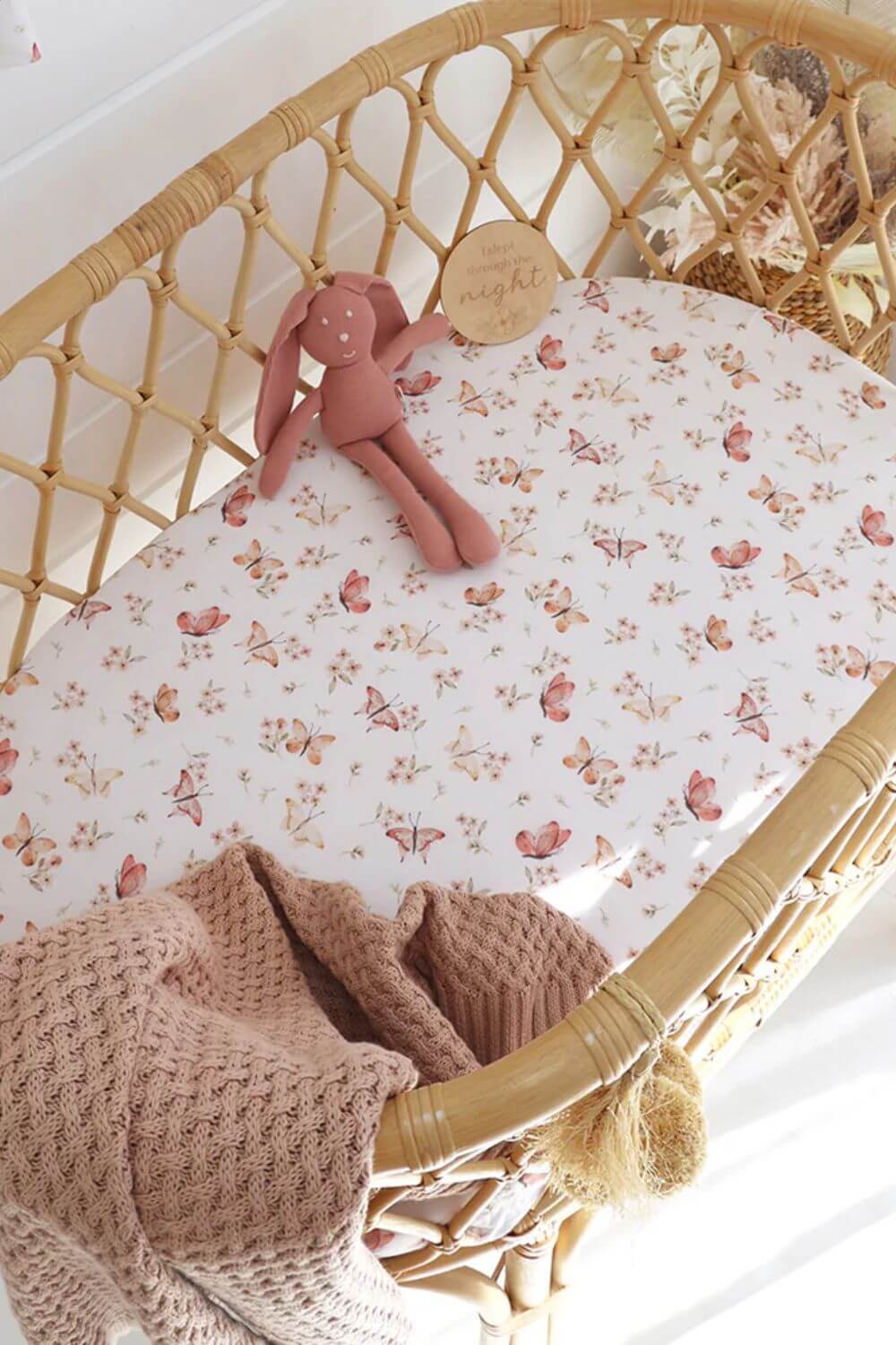 Snuggle Hunny Butterfly Organic Bassinet Sheet & Change Pad Cover
