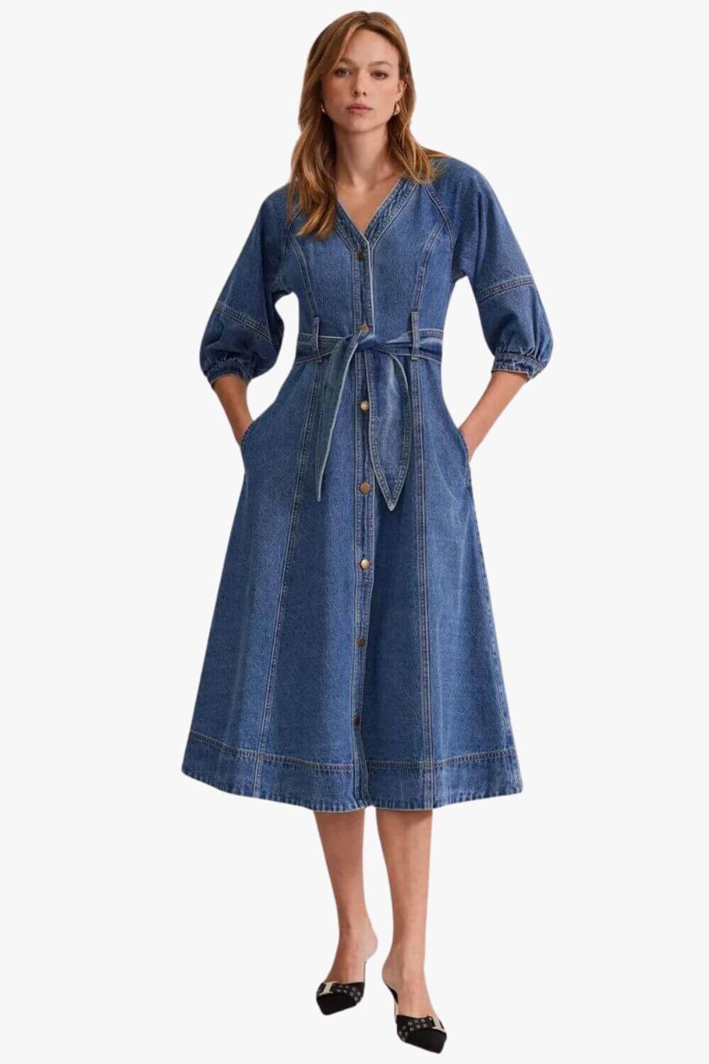 Staple The Label Alita Denim Midi Dress