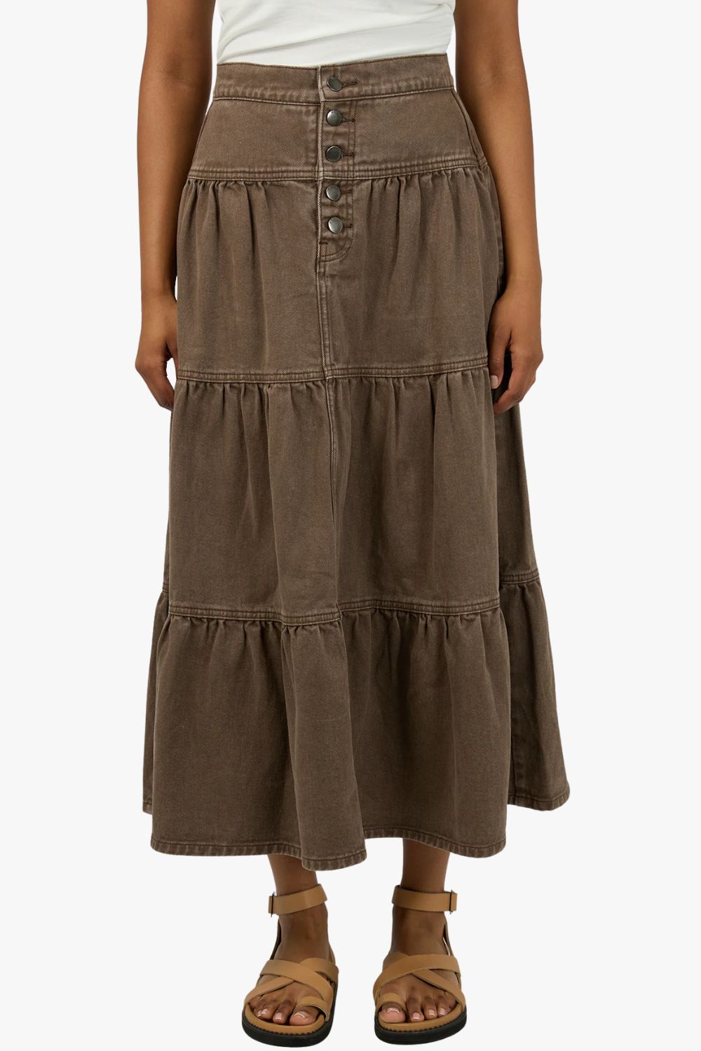 All About Eve Coco Denim Maxi Skirt