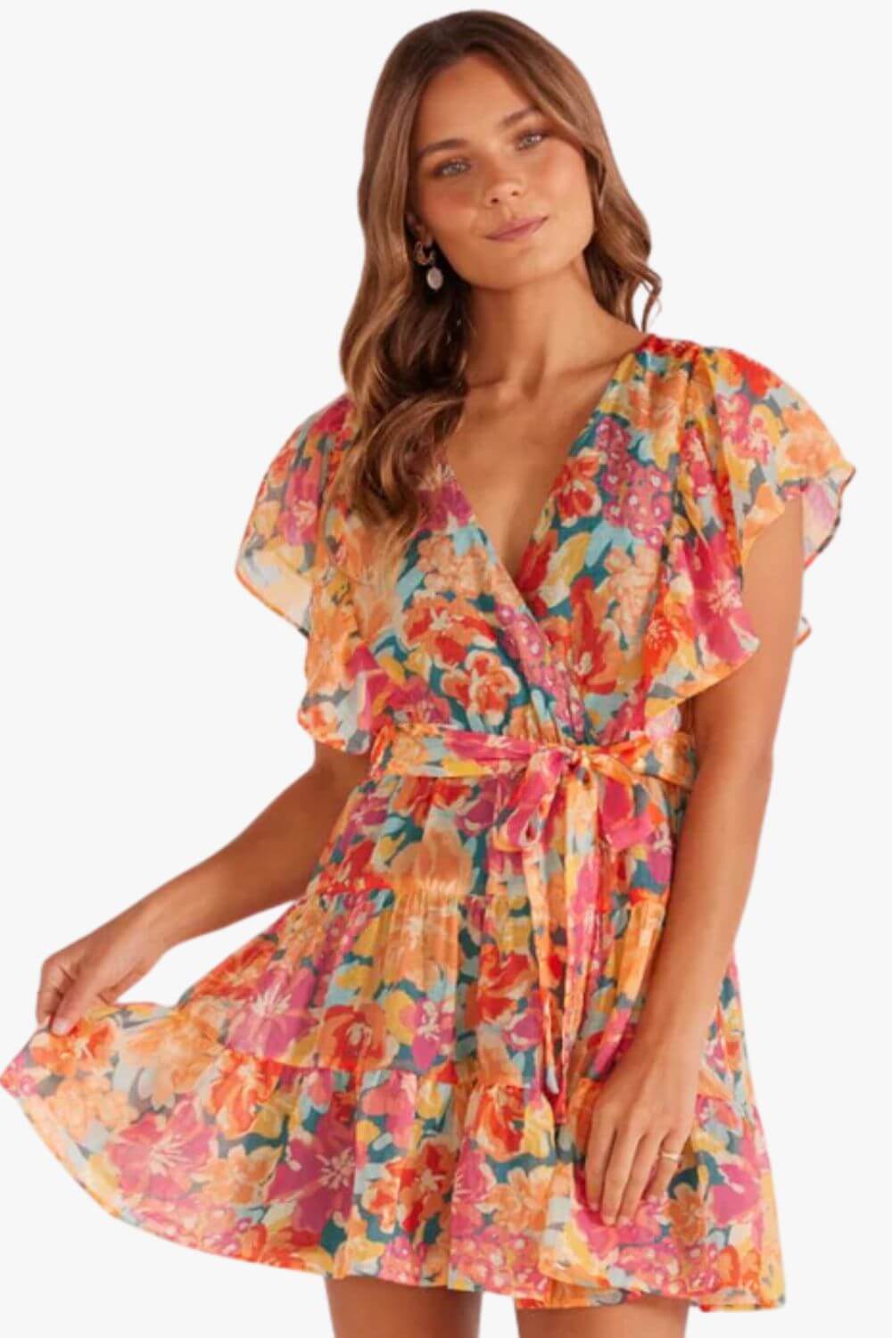 Mink Pink Valla Flutter Mini Dress