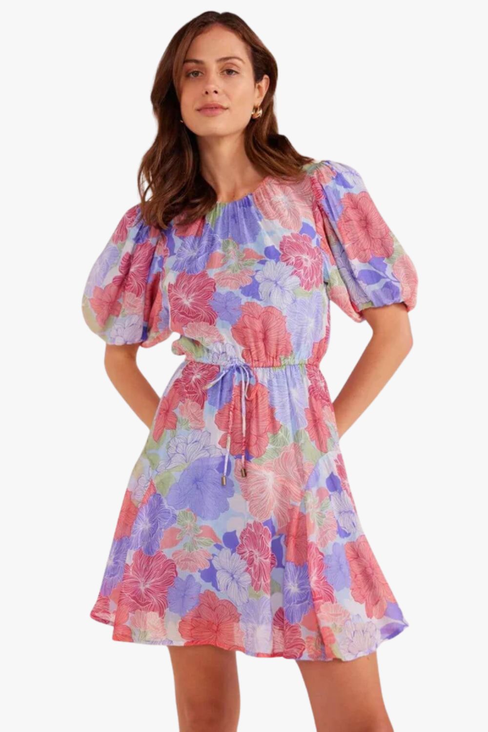 Mink Pink Belle Puff Sleeve Mini Dress