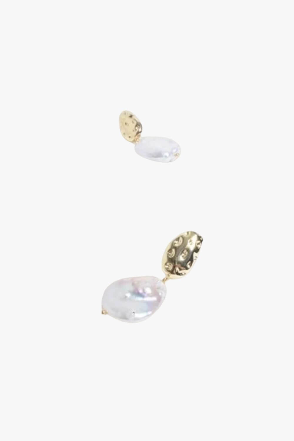 Adorne Metal Pod Pearl Earrings