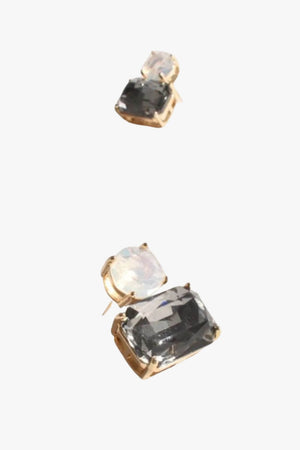 Adorne Two Tone Jewel Drop Earrings