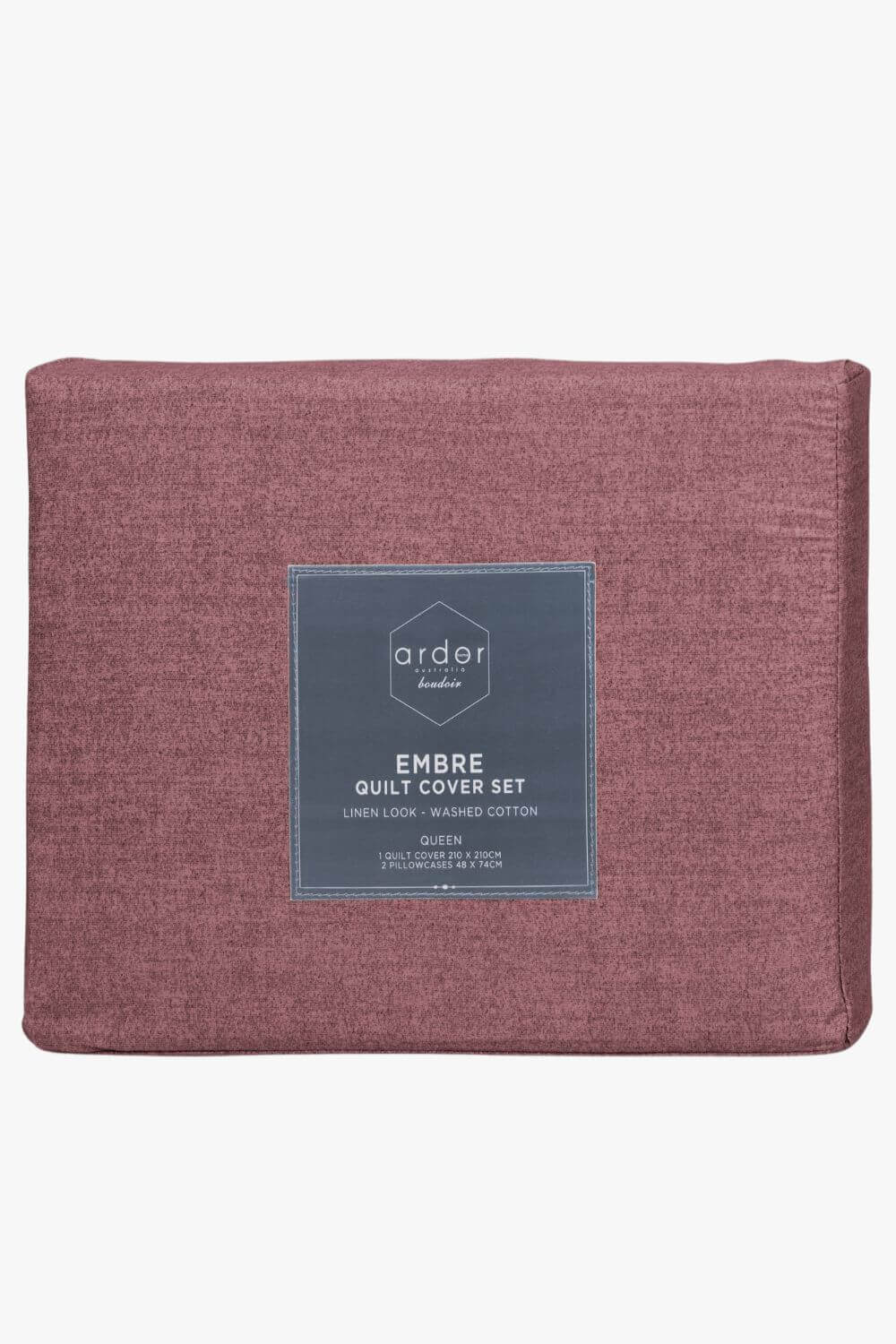 Ardor Boudoir Embre Linen Look Quilt Cover Set - Queen