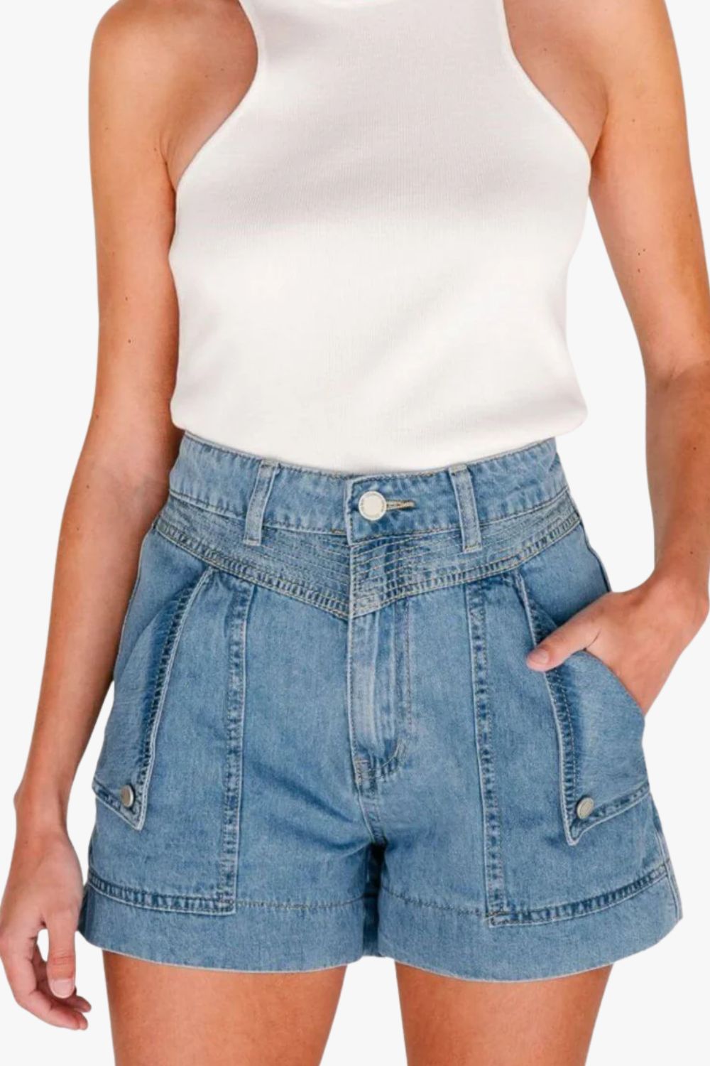 Leah Detailed Denim Short