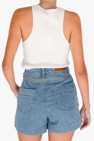 Leah Detailed Denim Short