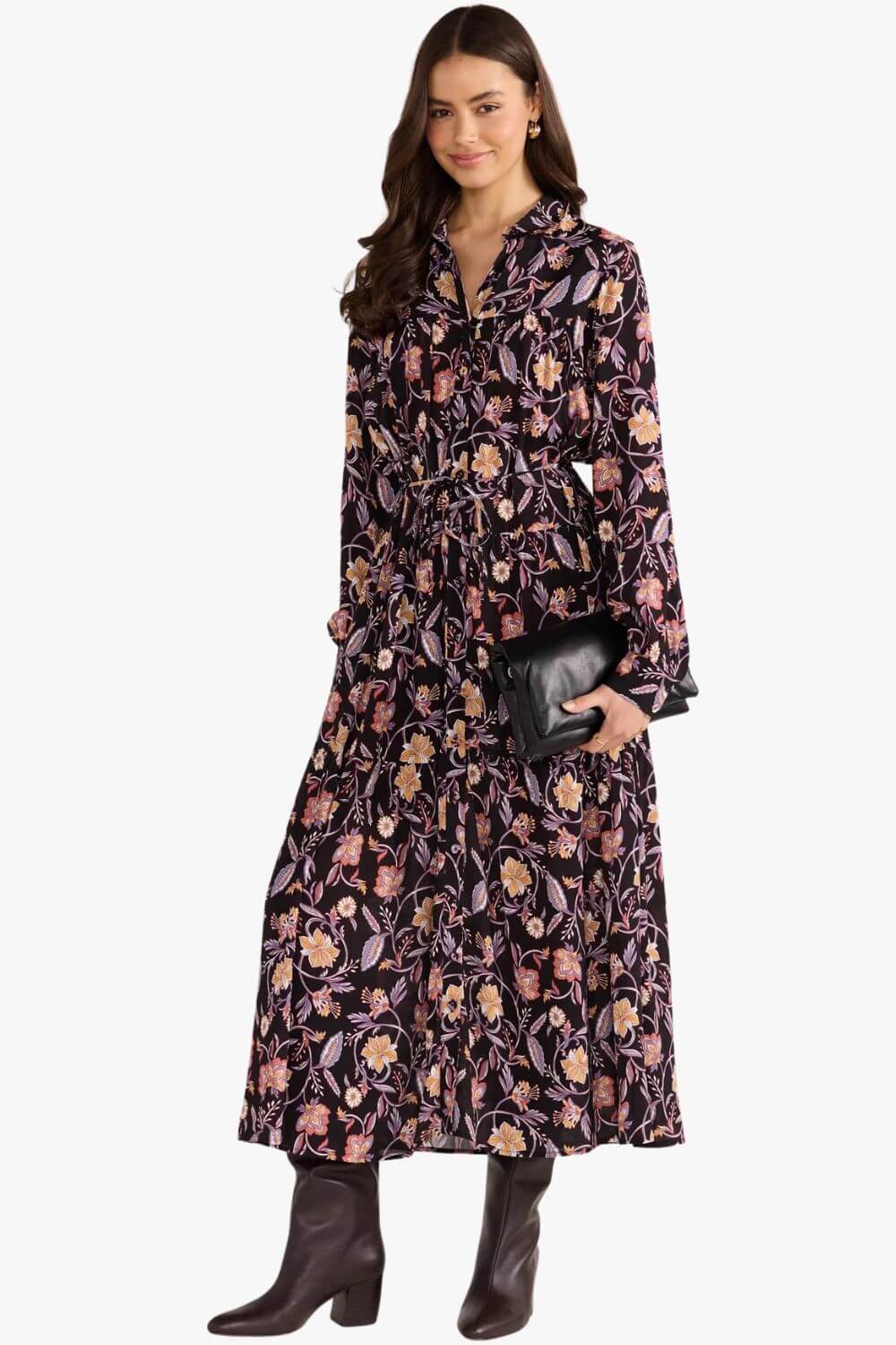 Mink Pink Regal Long Sleeve Midi Dress