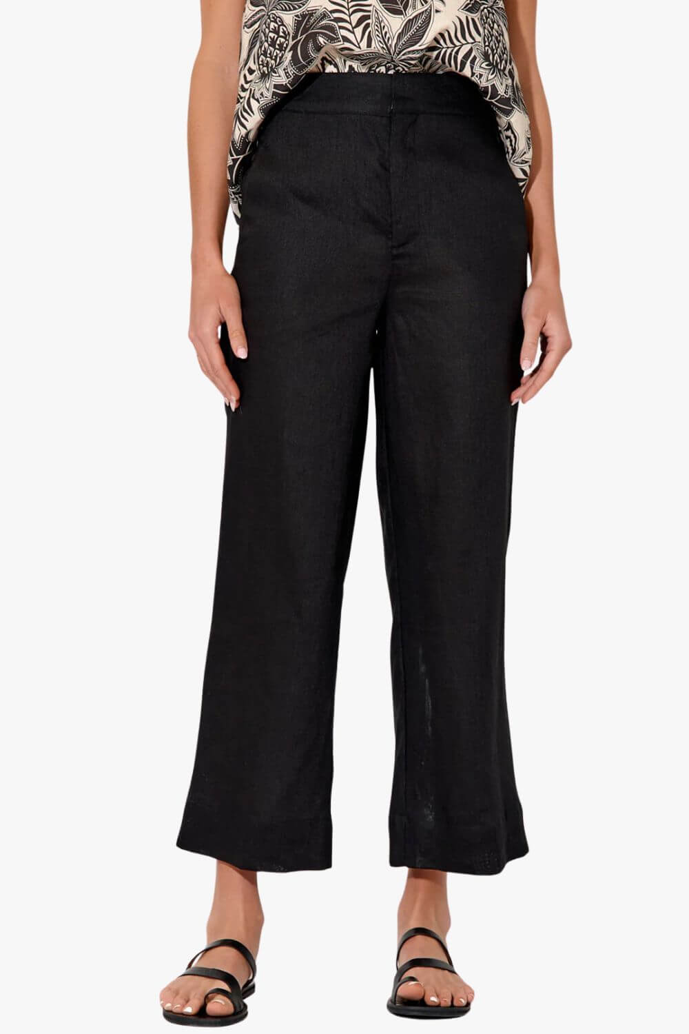 Adorne Nisha Cropped Linen Pant