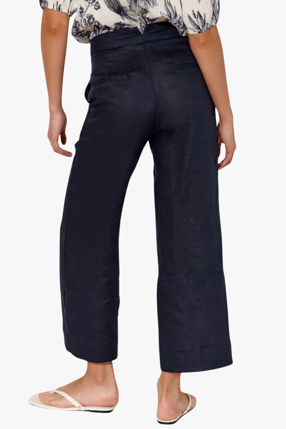 Adorne Nisha Cropped Linen Pant