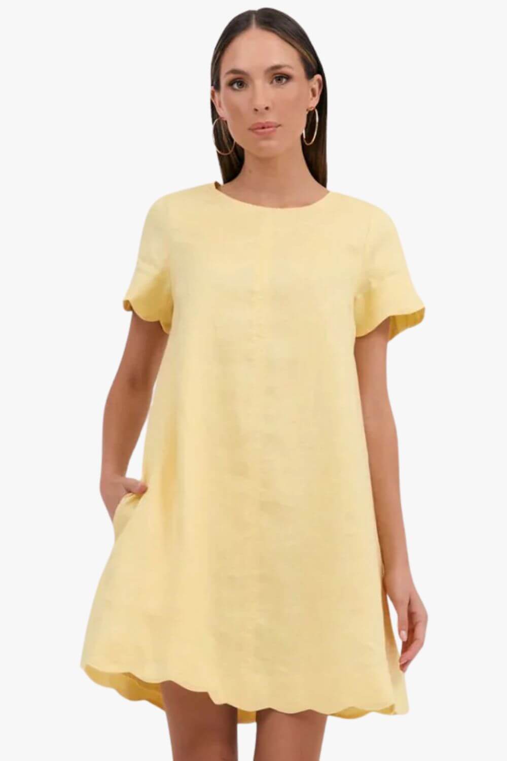 Adorne Lexi Scalloped Hem Dress