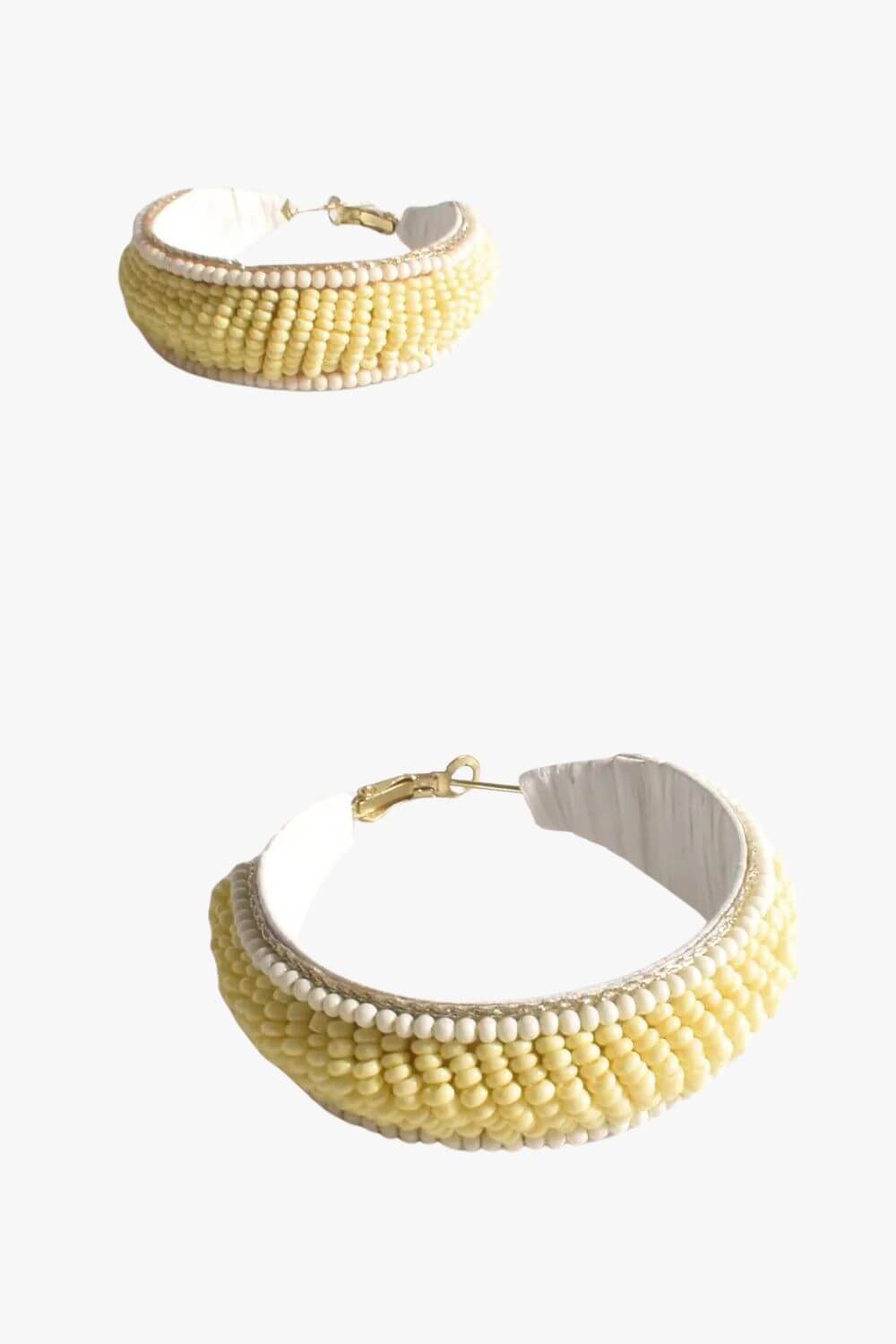 Adorne Edge Detail Beaded Hoop Earrings