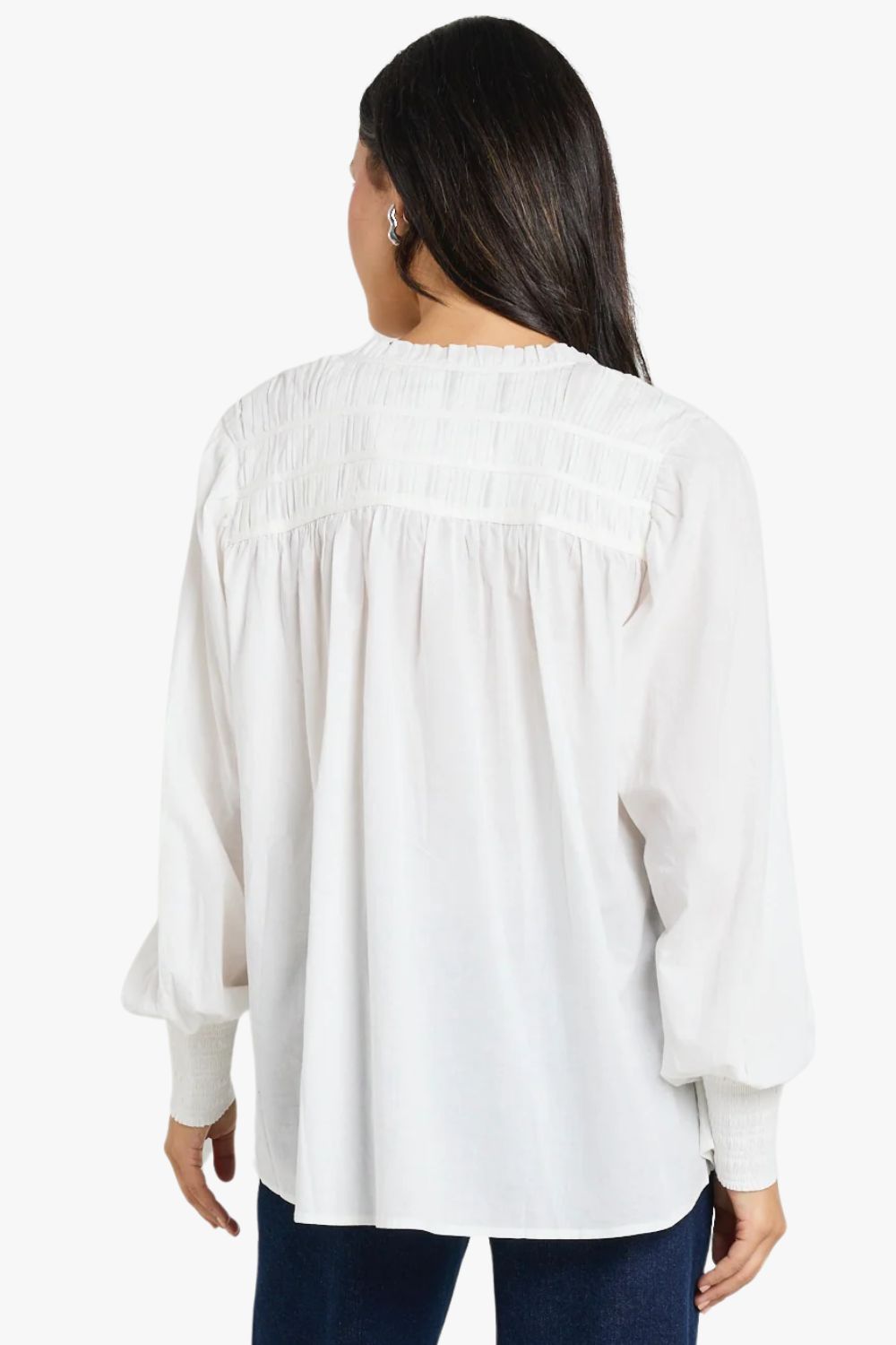 Ivy & Jack Creator Voile Pintuck Long Sleeve Blouse