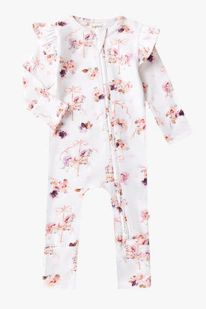 Snuggle Hunny Carousel Organic Snugglesuit Convertible Romper with Frill