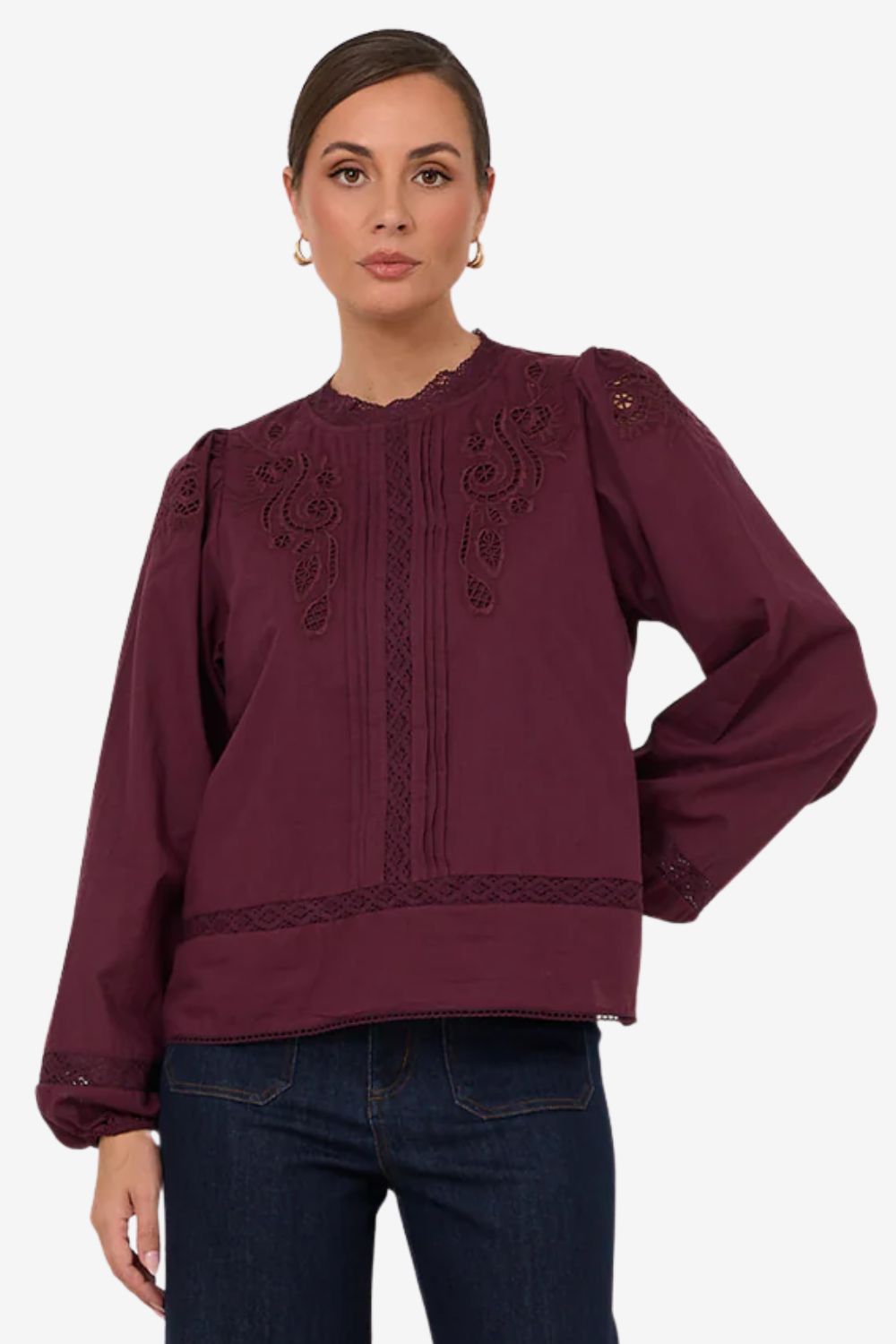 Adorne Lou Cut Out Lace Top