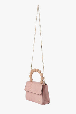 Olga Berg Caylee Wooden Bead Top Handle Bag