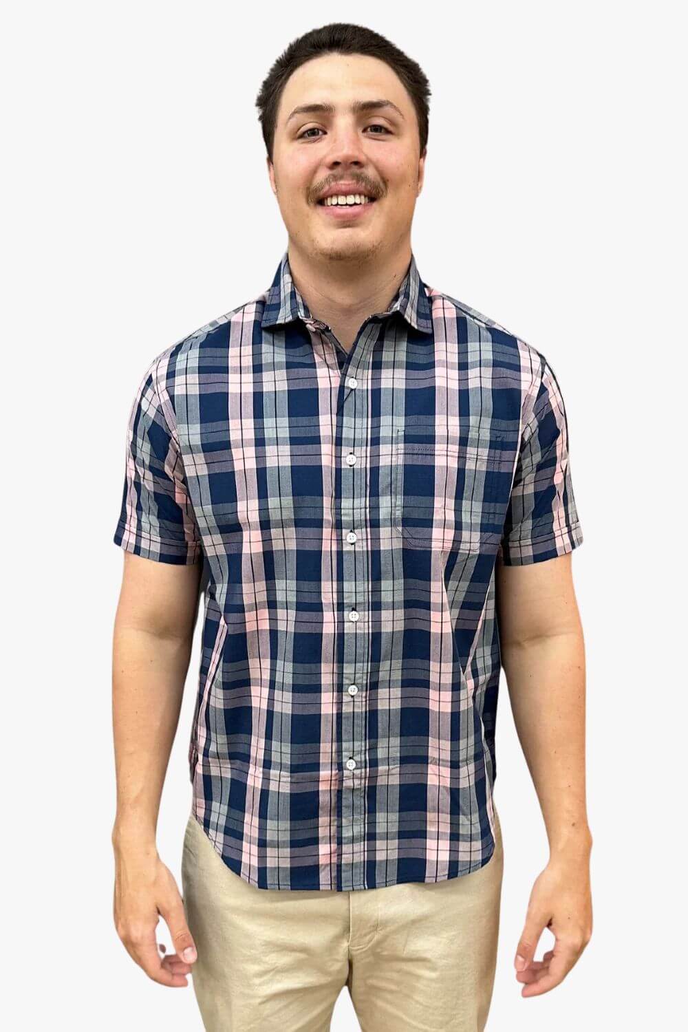 Back Bay Bamboo Poly Check Short Sleeve Shirt