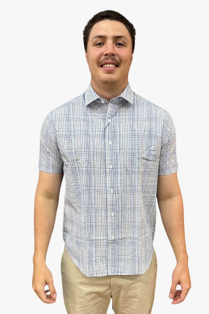 Back Bay Bamboo Poly Micro Check Short Sleeve Shirt